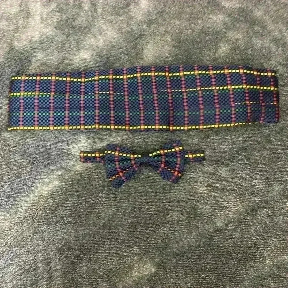 Santostefano Bow tie set Pure silk Vtg
